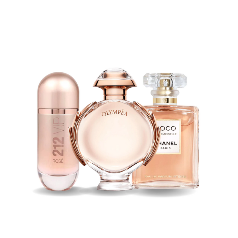 Set 3 Perfumes 212 Vip Rosé, Olympéa & Coco Mademoiselle 100ml